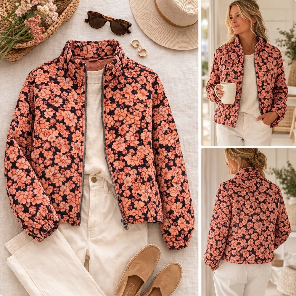 Social Standard by Sanctuary | Autumn Garden Quilted Twill Jacket | 100% Tencel